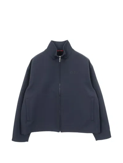 Pre-owned Gucci 2000s Embroidered-logo Track Jacket In Blue