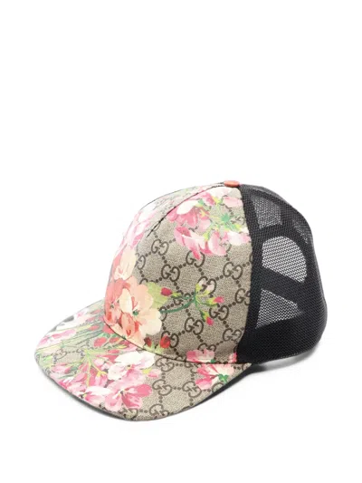 Pre-owned Gucci 2000s Gg Blooms Baseball Cap In Neutrals