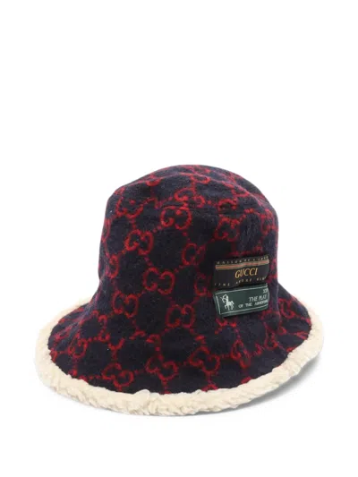 Pre-owned Gucci 2000s Gg Bucket Hat In Blue