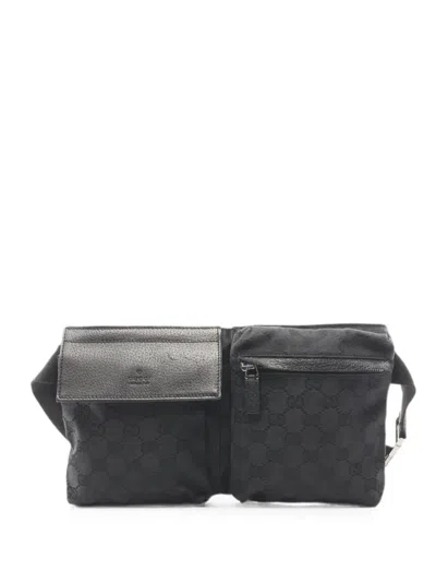 Pre-owned Gucci 2000s Gg Canvas Belt Bag In Black