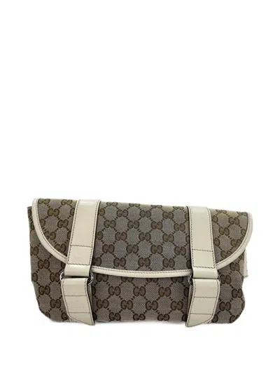 Pre-owned Gucci 2000s Gg Canvas Belt Bag In Neutrals