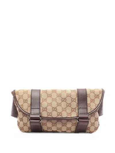 Pre-owned Gucci 2000s Gg Canvas Belt Bag In Neutrals