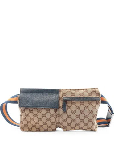 Pre-owned Gucci 2000s Gg Canvas Belt Bag In Neutrals
