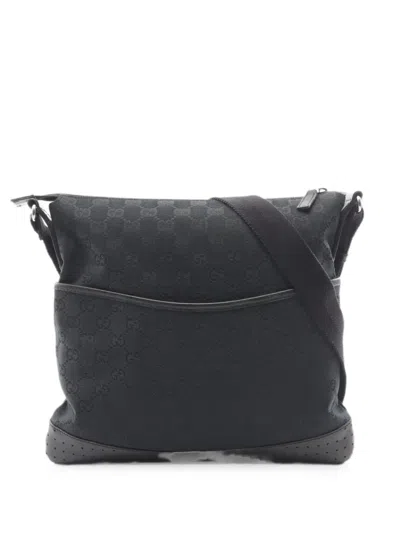Pre-owned Gucci 2000s Gg Canvas Cross Body Bag In Black