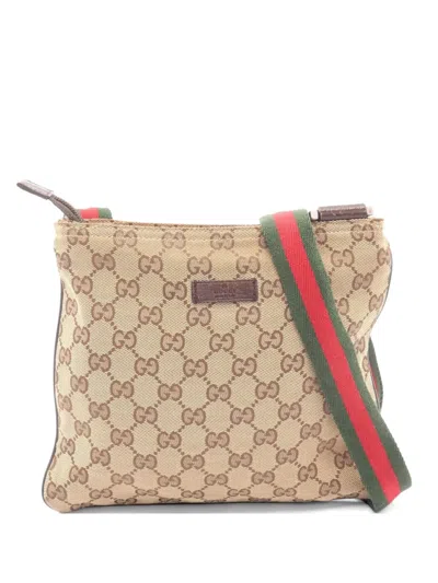 Pre-owned Gucci 2000s Gg Canvas Cross Body Bag In Neutral