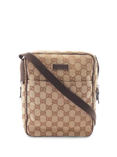 Pre-owned Gucci 2000s Gg Canvas Cross Body Bag In Neutral