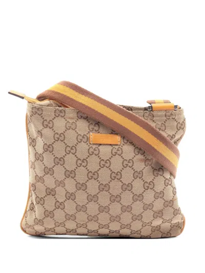 Pre-owned Gucci 2000s Gg Canvas Crossbody Bag In Neutral