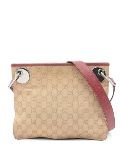 Pre-owned Gucci 2000s Gg Canvas Crossobdy Bag In Neutral