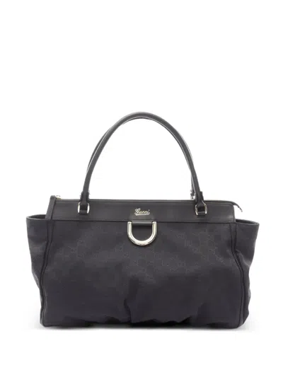 Pre-owned Gucci 2000s Gg Canvas Shoulder Bag In Black