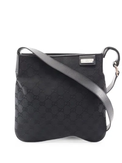 Pre-owned Gucci 2000s Gg Canvas Shoulder Bag In Black