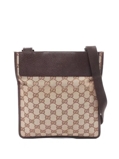 Pre-owned Gucci 2000s Gg Canvas Shoulder Bag In Neutral