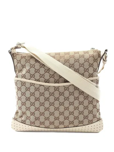 Pre-owned Gucci 2000s Gg Canvas Shoulder Bag In Neutral