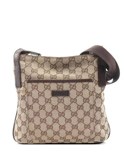 Pre-owned Gucci 2000s Gg Canvas Shoulder Bag In Neutral