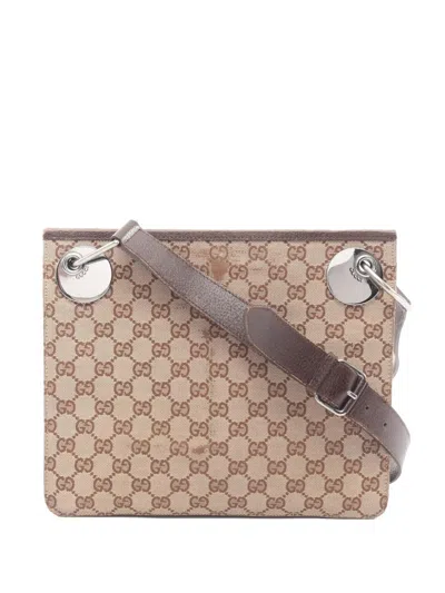 Pre-owned Gucci 2000s Gg Canvas Shoulder Bag In Neutral