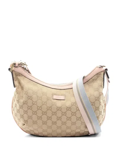 Pre-owned Gucci 2000s Gg Canvas Shoulder Bag In Neutral