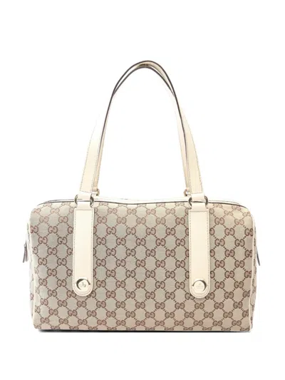 Pre-owned Gucci 2000s Gg Canvas Shoulder Bag In Neutral
