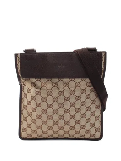 Pre-owned Gucci 2000s Gg Canvas Shoulder Bag In Neutral