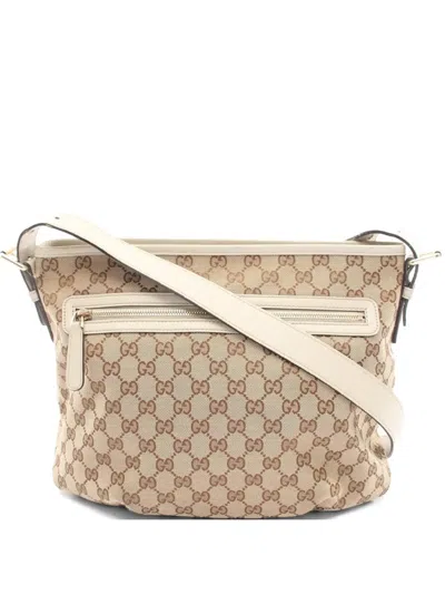 Pre-owned Gucci 2000s Gg Canvas Shoulder Bag In Neutral