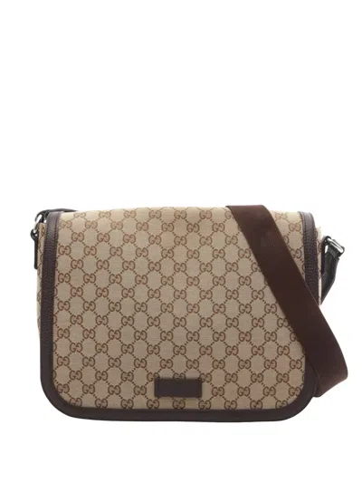 Pre-owned Gucci 2000s Gg Canvas Shoulder Bag In Neutral