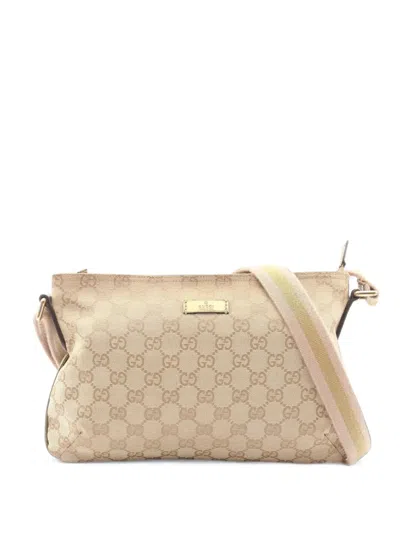 Pre-owned Gucci 2000s Gg Canvas Shoulder Bag In Neutrals