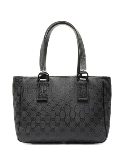 Pre-owned Gucci 2000s Gg Canvas Tote Bag In Black