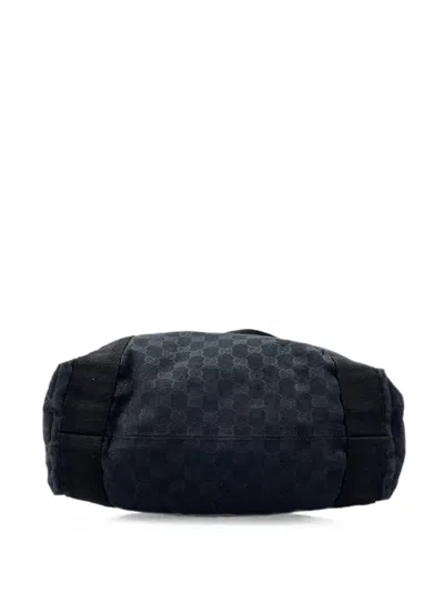 Pre-owned Gucci 2000s Gg Canvas Tote Bag In Black