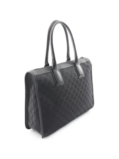 Pre-owned Gucci 2000s Gg Canvas Tote Bag In Black