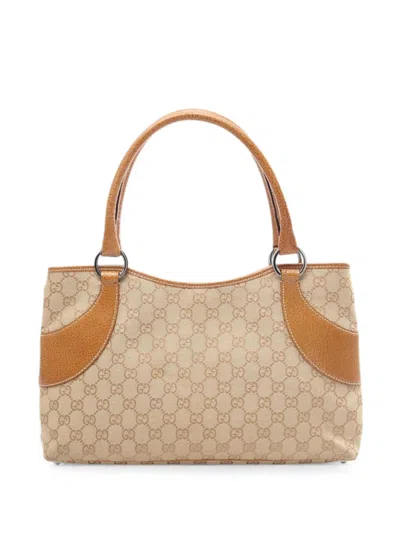 Pre-owned Gucci 2000s Gg Canvas Tote Bag In Neutral