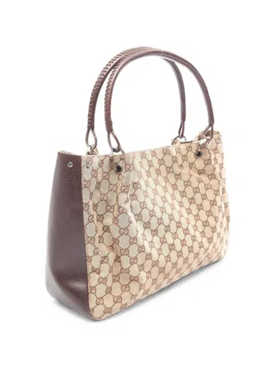Pre-owned Gucci 2000s Gg Canvas Tote Bag In Neutrals