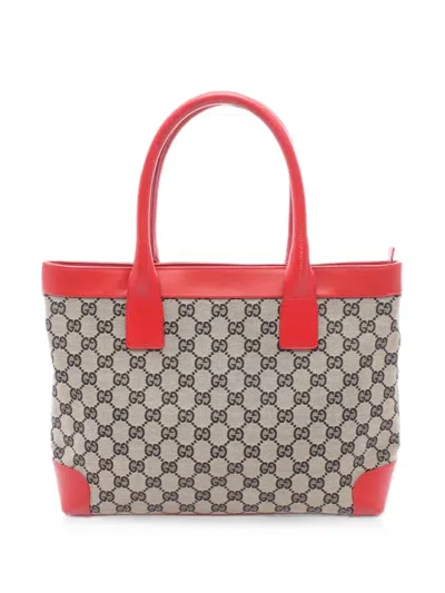 Pre-owned Gucci 2000s Gg Canvas Tote Bag In Neutrals