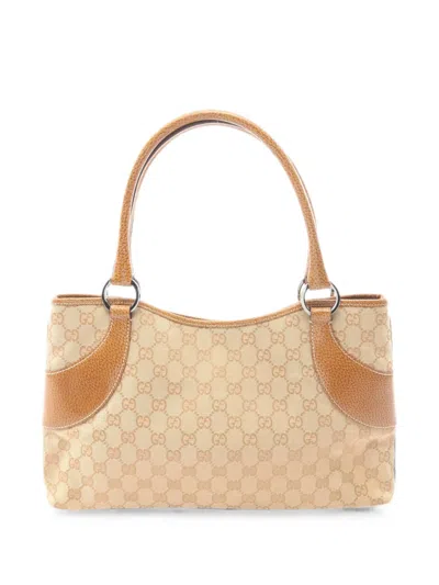 Pre-owned Gucci 2000s Gg Canvas Tote Bag In Neutrals
