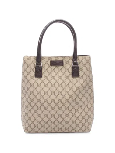 Pre-owned Gucci 2000s Gg Canvas Tote Bag In Neutrals