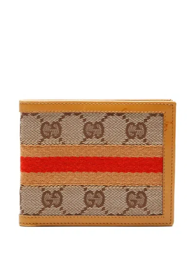 Pre-owned Gucci 2000s Gg-canvas Wallet In Neutral