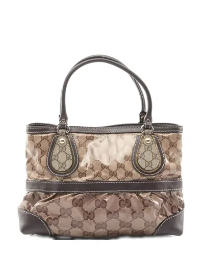 Pre-owned Gucci 2000s Gg Crystal Tote Bag In Neutral