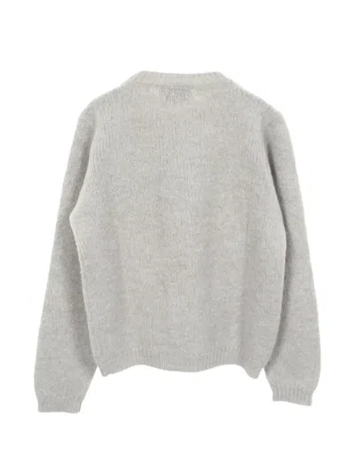 Pre-owned Gucci 2000s Gg Embroidered Sweater In Gray