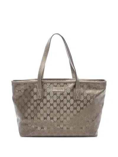 Pre-owned Gucci 2000s Gg Imprime Tote Bag In Brown