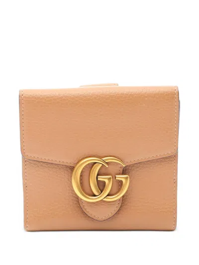 Pre-owned Gucci 2000s Gg Marmont Bi-fold Wallet In Brown