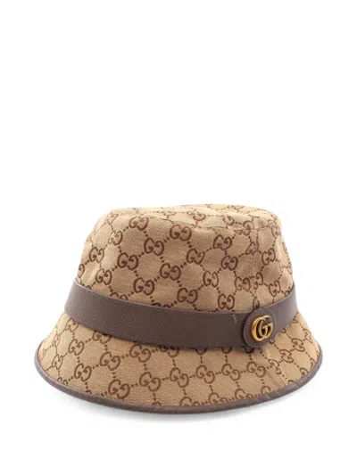 Pre-owned Gucci 2000s Gg Marmont Bucket Hat In Neutrals