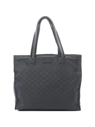 Pre-owned Gucci 2000s Gg Monogram Tote Bag In Black