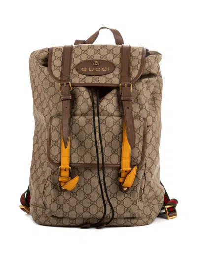 Pre-owned Gucci 2000s Gg-pattern Backpack In Neutral