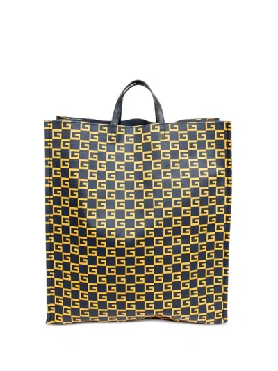 Pre-owned Gucci 2000s Gg-pattern Tote Bag In Blue