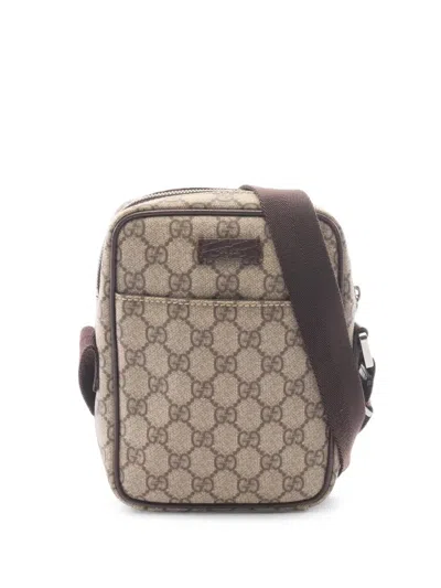 Pre-owned Gucci 2000s Gg Plus Cross Body Bag In ニュートラル