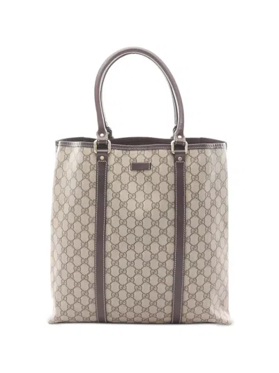 Pre-owned Gucci 2000s Gg Plus Tote Bag In Neutral