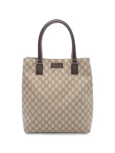 Pre-owned Gucci 2000s Gg Plus Tote Bag In Neutrals