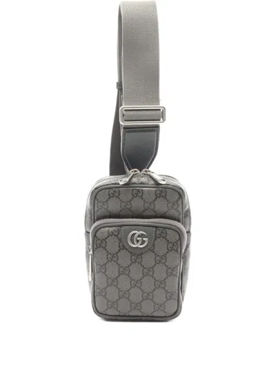 Pre-owned Gucci 2000s Gg Supreme Body Bag In Gray
