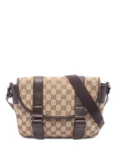 Pre-owned Gucci 2000s Gg Supreme Canvas Shoulder Bag In Neutral