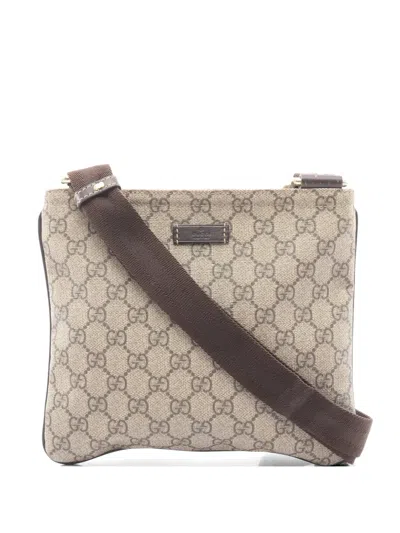 Pre-owned Gucci 2000s Gg Supreme Canvas Shoulder Bag In Neutral