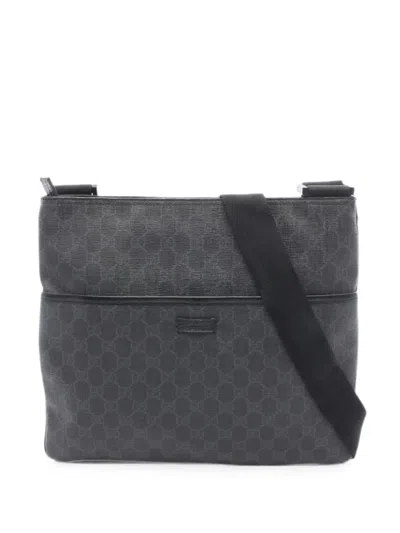 Pre-owned Gucci 2000s Gg Supreme Cross Body Bag In Black