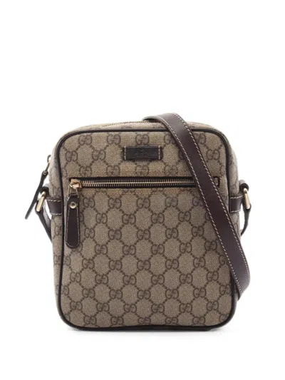 Pre-owned Gucci 2000s Gg Supreme Cross Body Bag In Neutrals