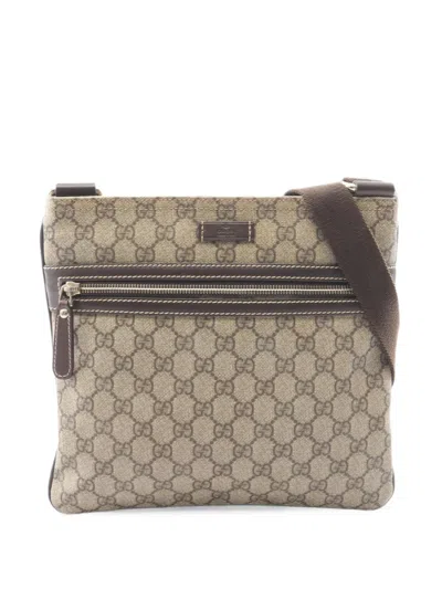 Pre-owned Gucci 2000s Gg Supreme Cross Body Bag In Neutrals